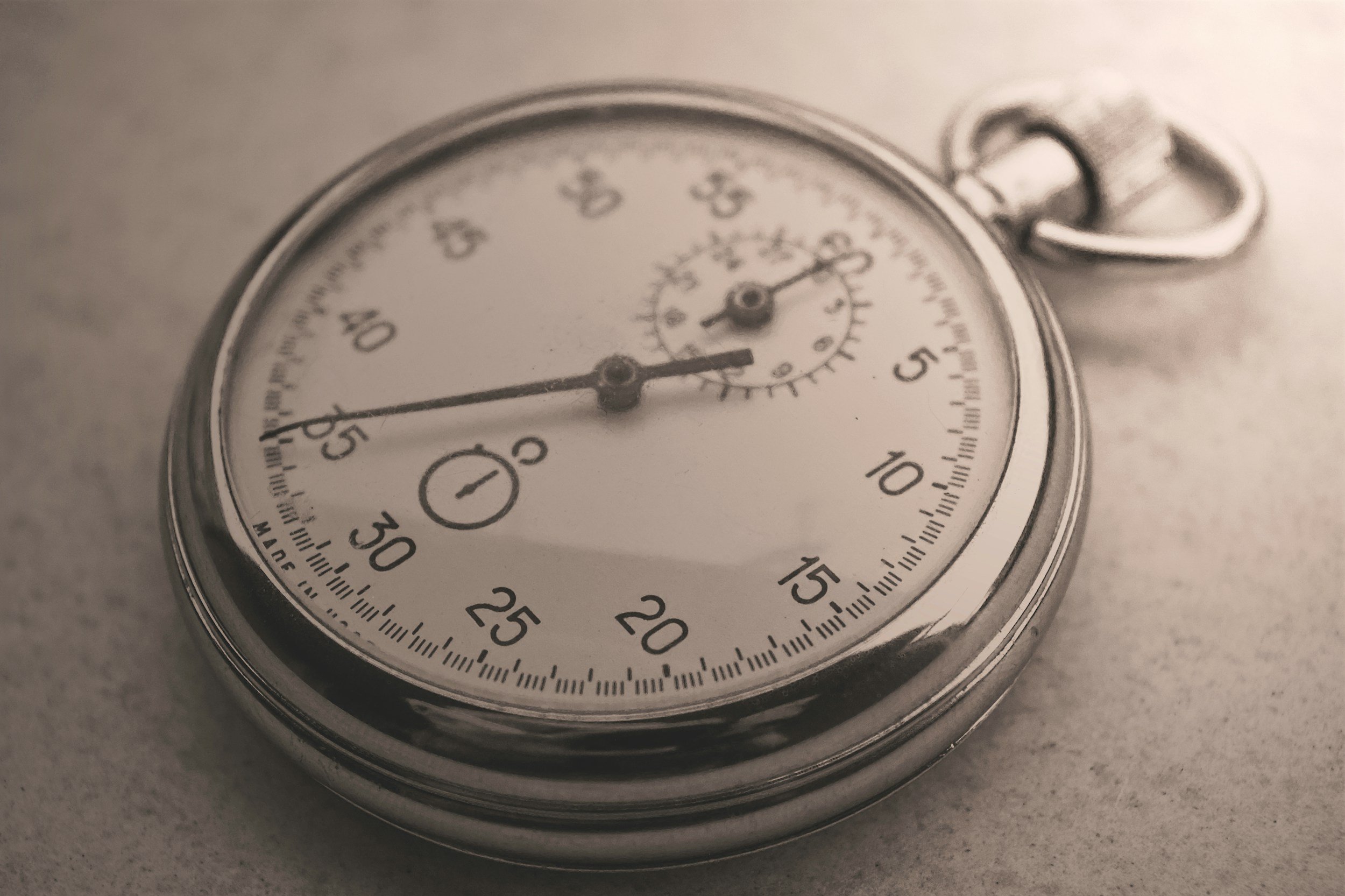 Close-up of a vintage stopwatch